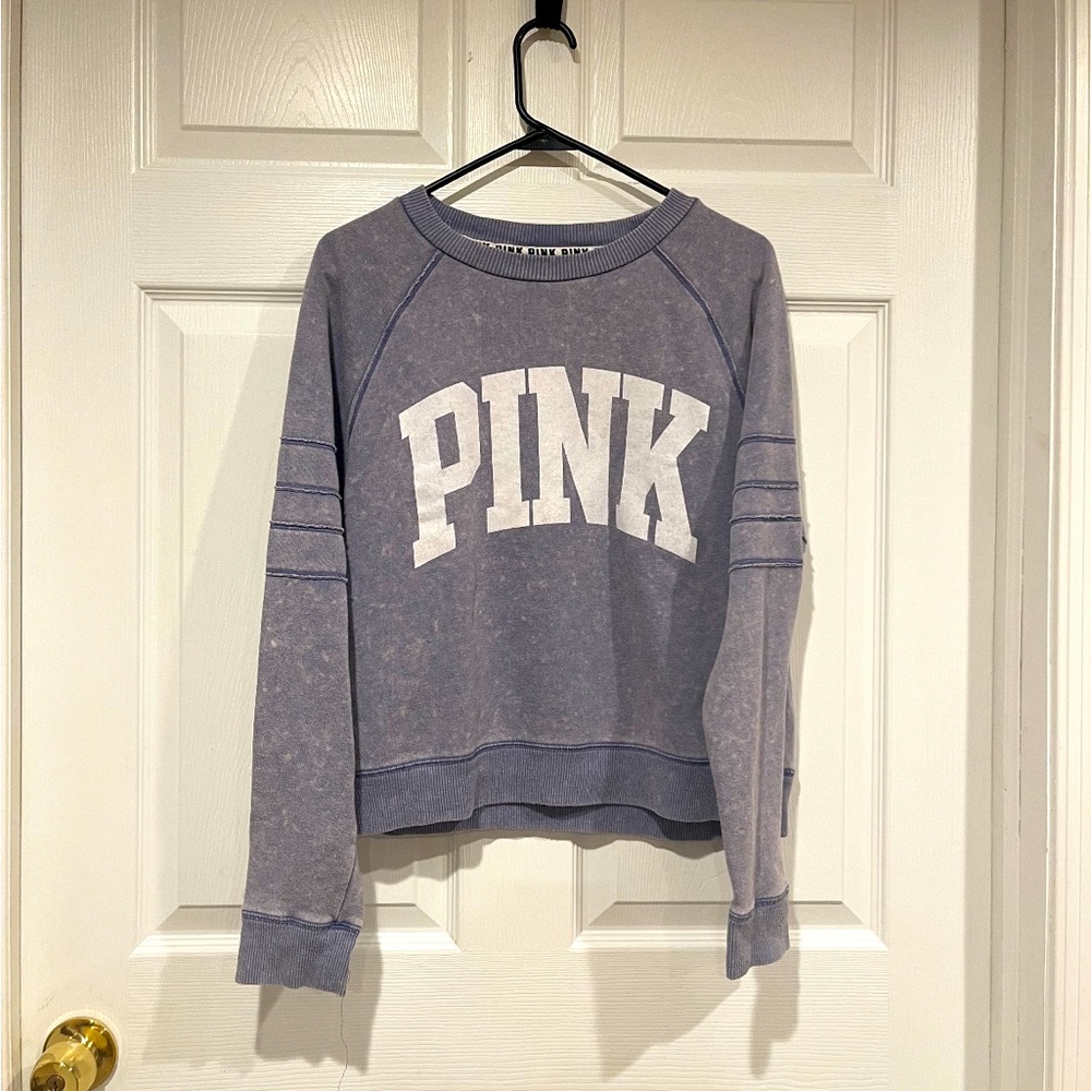 Victoria's Secret - PINK - Campus Crewneck Sweatshirt - Vintage Y2K - Bl…